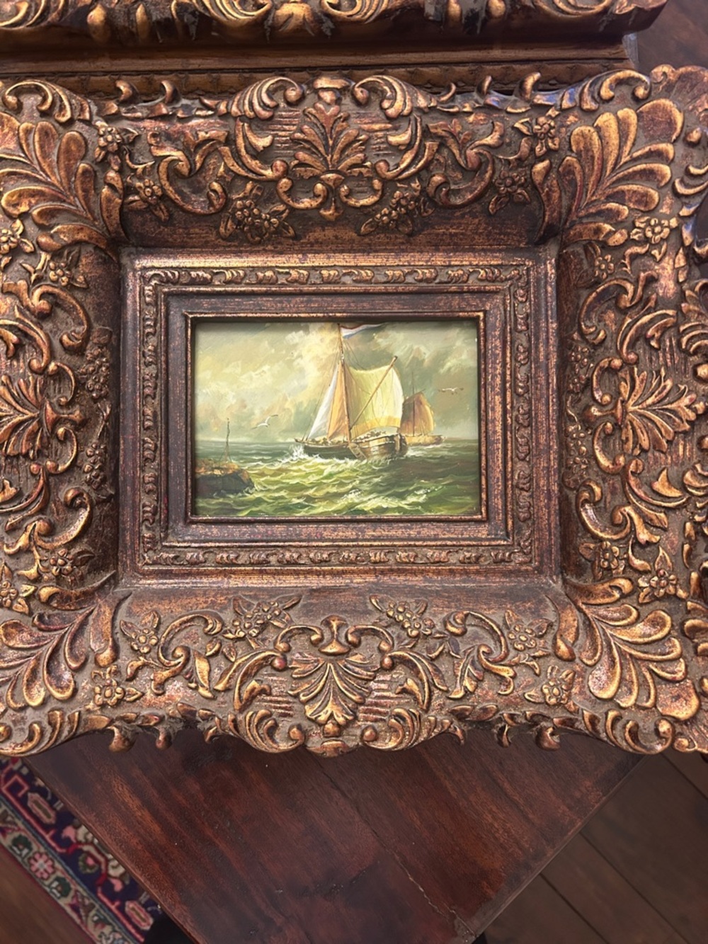 Ornate Gold-Tone Framed Nautical Wall Art - Pair - Picture 2 of 3